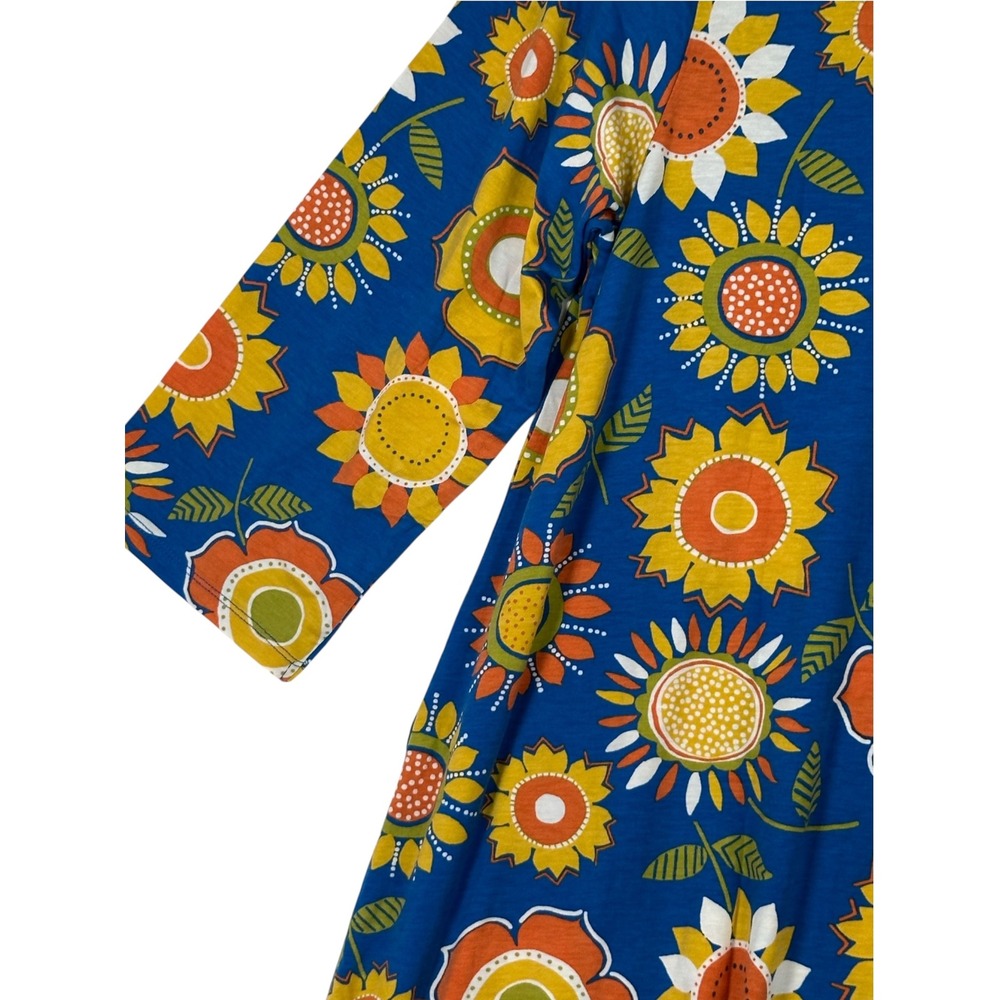 NWT Gudrun Sjoden Womens Sunflower Dress XL Jersey Boho Lagenlook Blue Artsy - Picture 9 of 13